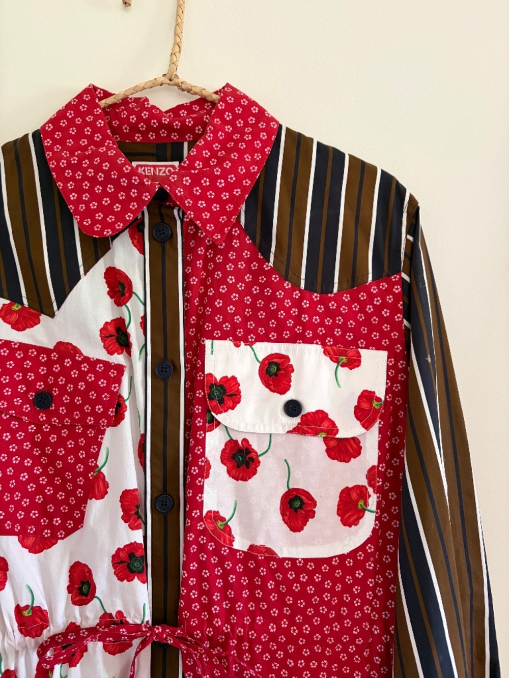 KENZO DRESS - MIDI PANELLED SHIRT DRESS - Picture 2 of 5